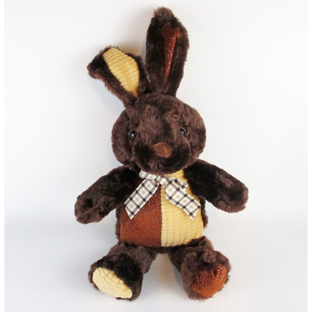 Hug & Luv Chocolate Bunny Rabbit Plush Brown Stuffed Animal Easter 14 inch
